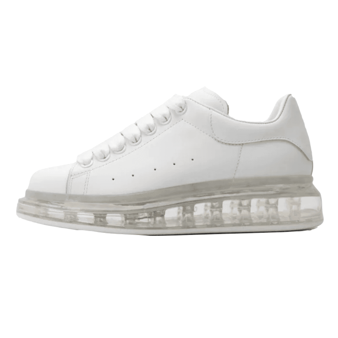 Chaussure en Cuir Semelle Transparente Blanche Alexander McQueen