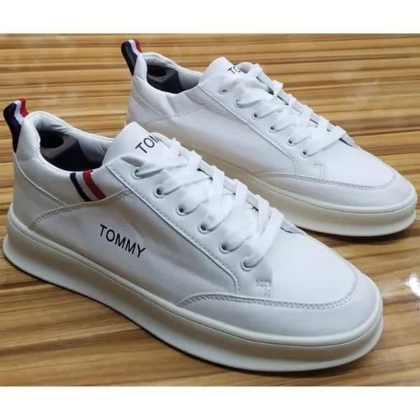 Chaussure en Cuir Blanc Tommy